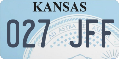 KS license plate 027JFF