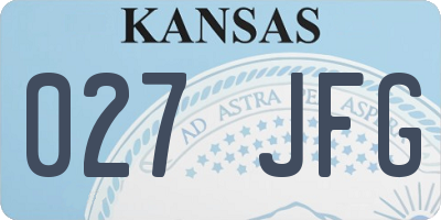 KS license plate 027JFG