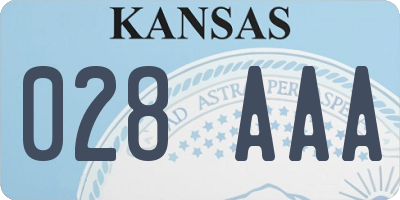 KS license plate 028AAA