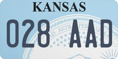 KS license plate 028AAD