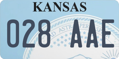 KS license plate 028AAE