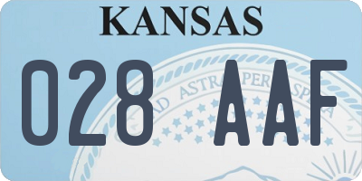 KS license plate 028AAF