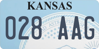 KS license plate 028AAG