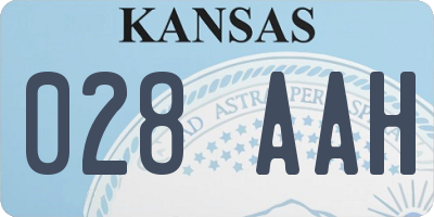 KS license plate 028AAH