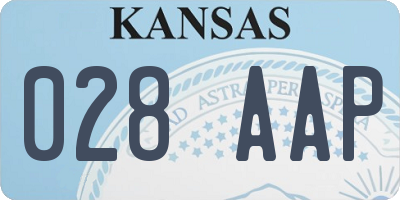 KS license plate 028AAP