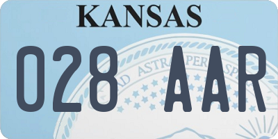 KS license plate 028AAR