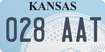 KS license plate 028AAT