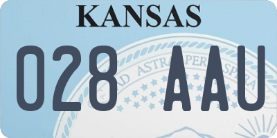 KS license plate 028AAU