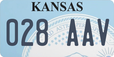 KS license plate 028AAV