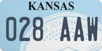 KS license plate 028AAW