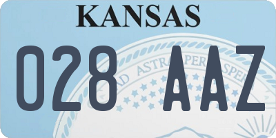 KS license plate 028AAZ