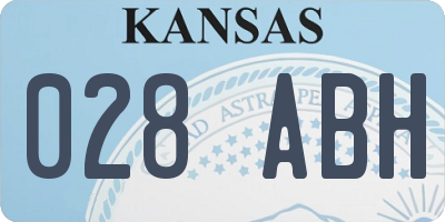 KS license plate 028ABH