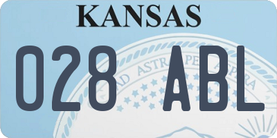 KS license plate 028ABL
