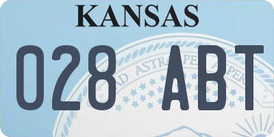 KS license plate 028ABT