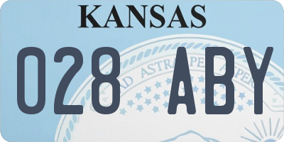 KS license plate 028ABY