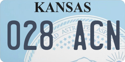 KS license plate 028ACN