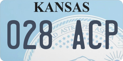 KS license plate 028ACP