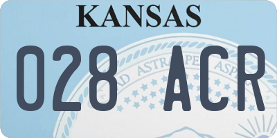 KS license plate 028ACR
