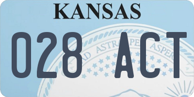KS license plate 028ACT