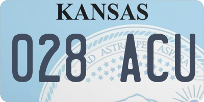 KS license plate 028ACU