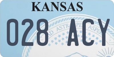 KS license plate 028ACY