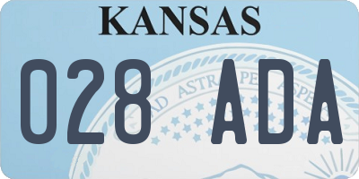 KS license plate 028ADA