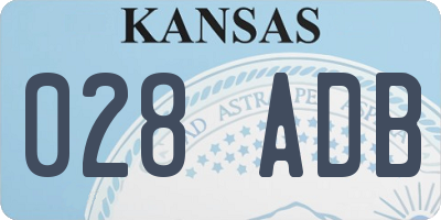 KS license plate 028ADB