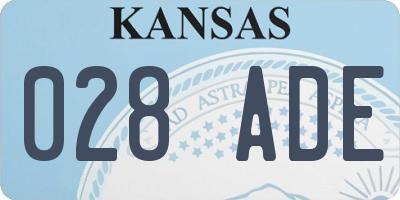 KS license plate 028ADE