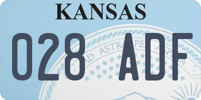 KS license plate 028ADF