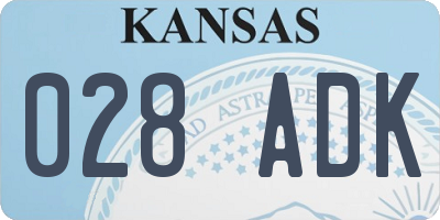 KS license plate 028ADK
