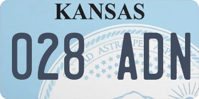 KS license plate 028ADN