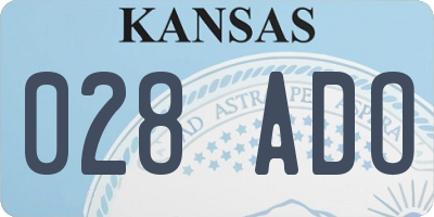 KS license plate 028ADO