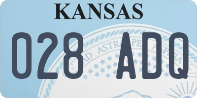 KS license plate 028ADQ