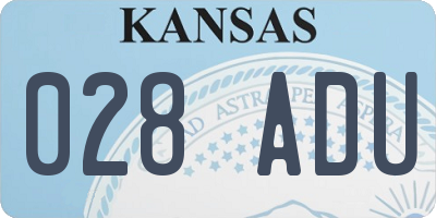 KS license plate 028ADU