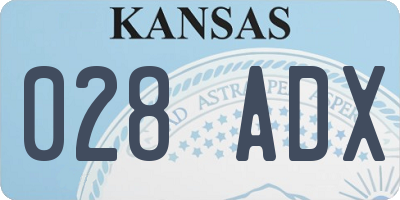 KS license plate 028ADX