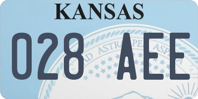 KS license plate 028AEE