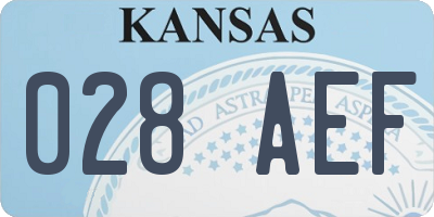 KS license plate 028AEF
