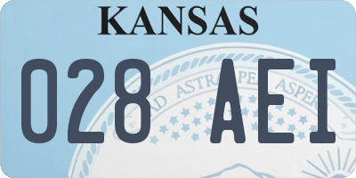 KS license plate 028AEI