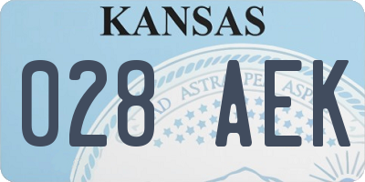 KS license plate 028AEK