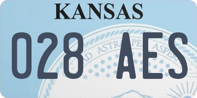 KS license plate 028AES