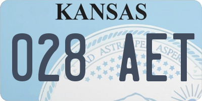 KS license plate 028AET