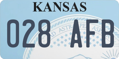 KS license plate 028AFB