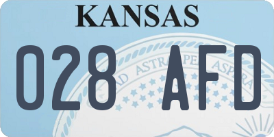 KS license plate 028AFD