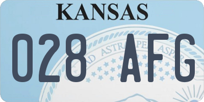 KS license plate 028AFG