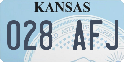 KS license plate 028AFJ