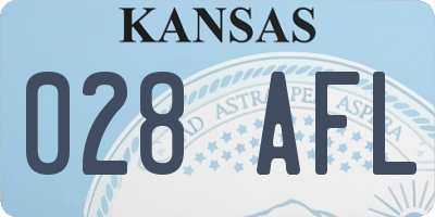 KS license plate 028AFL