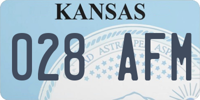 KS license plate 028AFM