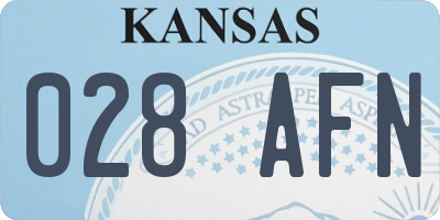 KS license plate 028AFN