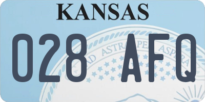 KS license plate 028AFQ