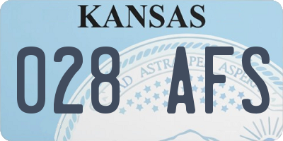 KS license plate 028AFS